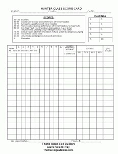 hunterclassscorecard | Equestrian Skill Builders